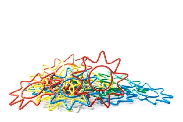 Multi Colour Paper Clips Isolated White Background — Stock Photo, Image