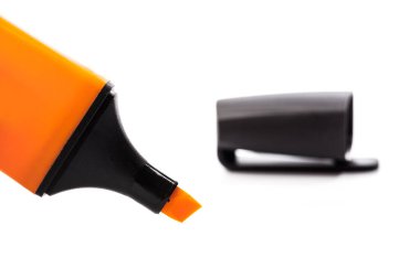 beyaz bir arka plan üzerinde izole vurgulayıcı renk, yakın plan