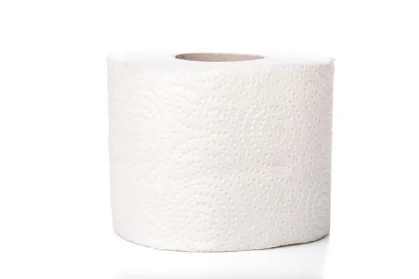 Roll Toilet Paper Απομονωμένο Λευκό Φόντο — Φωτογραφία Αρχείου