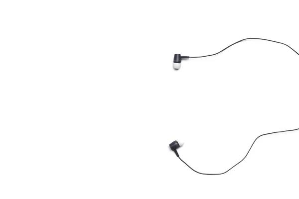 Black Earphones Isolated White Background — Stock Photo, Image