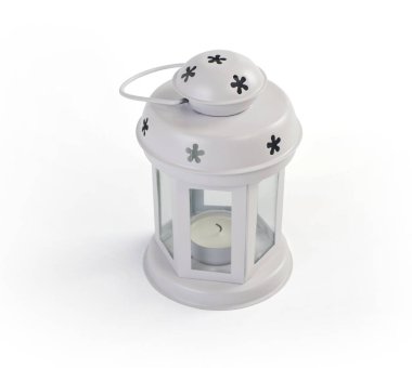 Noel dekoratif beyaz fener