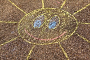 Güneş bir çocuğun resim tarihinde bir stree
