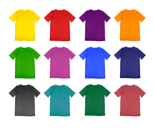 Boş renkli tişört şablon — Stok fotoğraf