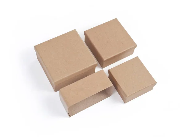 Набір картонних коробок для упаковки — стокове фото