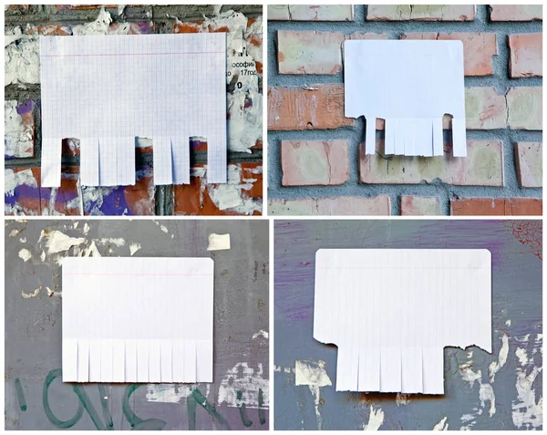 Leeres weißes Papier mit abgerissenen Laschen — Stockfoto