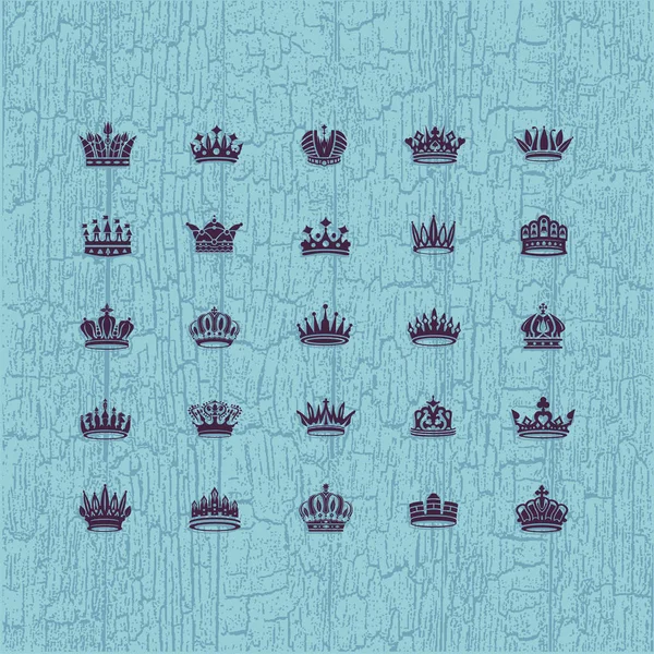Rey y reina coronas símbolos — Archivo Imágenes Vectoriales