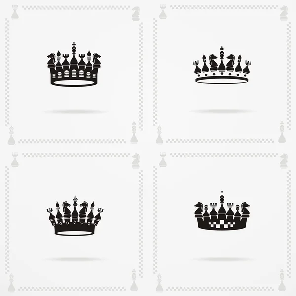 Re e regina corone simboli — Vettoriale Stock
