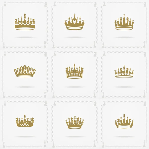 Kungen och drottningen kronor symboler — Stock vektor