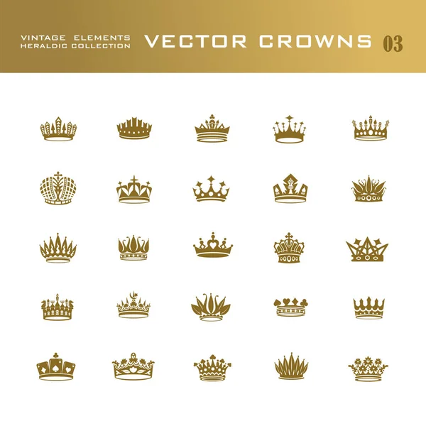 Re e regina corone simboli — Vettoriale Stock