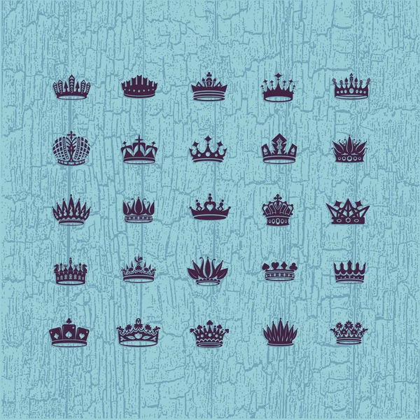 Rei e rainha coroas símbolos —  Vetores de Stock