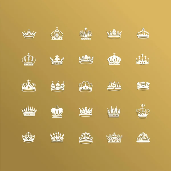 Rei e rainha coroas símbolos — Vetor de Stock
