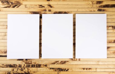 Tasarımınızı değiştirmek için bambu zemin üzerine boş Antetli kağıdı.