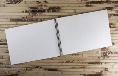 Üstten görünüm defter ahşap doku