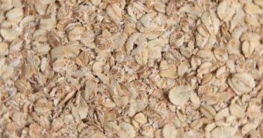 Yulaf gevreği tahıl arka plan kuru, rotasyon kadar kapatın