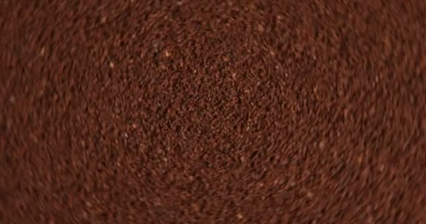 コーヒーの粉の背景 トップ ビューを閉じる — ストック動画