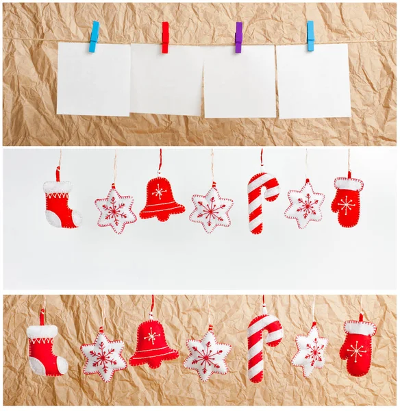 Set Christmas New Years Decorations Your Design — Stock Photo, Image