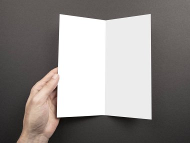 Mens el holding beyaz kitapçık