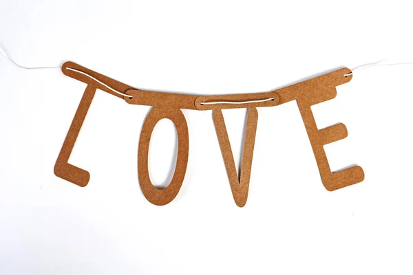 Construção palavra amor com blocos de letras . — Fotografia de Stock