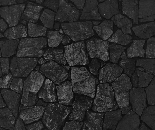 Arrière-plan de texture de mur de pierre noire . — Photo