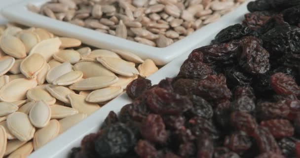 Rotation Sunflower Seeds Dried Fruits — Stock Video