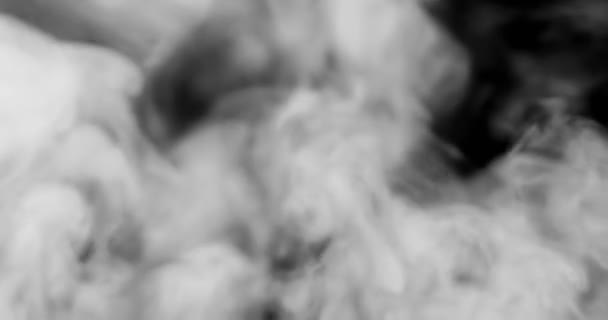 Sfondo Fumo Fumo Bianco Galleggiante Attraverso Spazio Sullo Sfondo Nero — Video Stock
