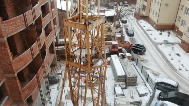 Gru Torre Nel Cantiere — Video Stock