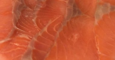 Dilim taze somon, aşırı makro yakın çekim