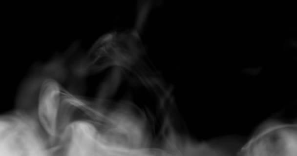 Fumée Fond Fumée Blanche Flottant Dans Espace Sur Fond Noir — Video