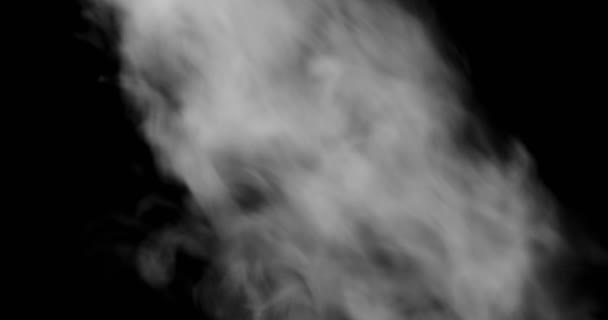 Fehér Füst Lebeg Űrben Fekete Háttér — Stock videók