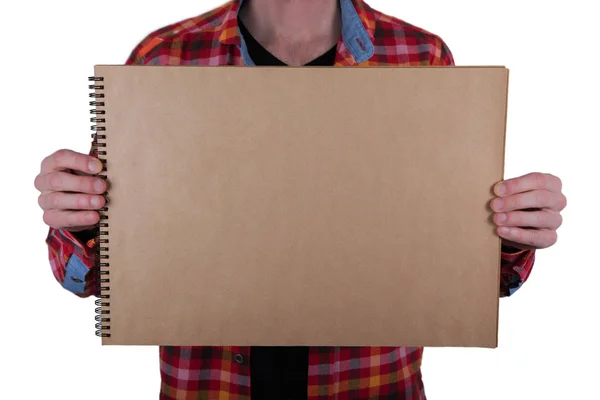 A man holding notebook — Stock Photo, Image