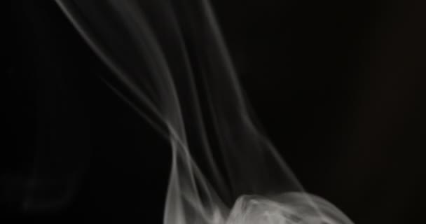 Bílý Kouř Plovoucí Prostorem Černém Pozadí — Stock video