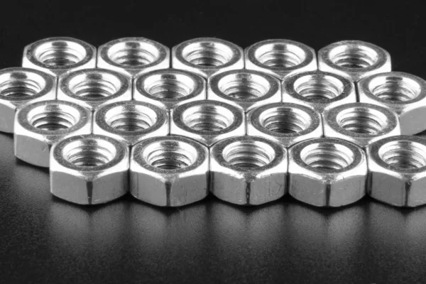 Close up of metal nuts — Stock Photo, Image