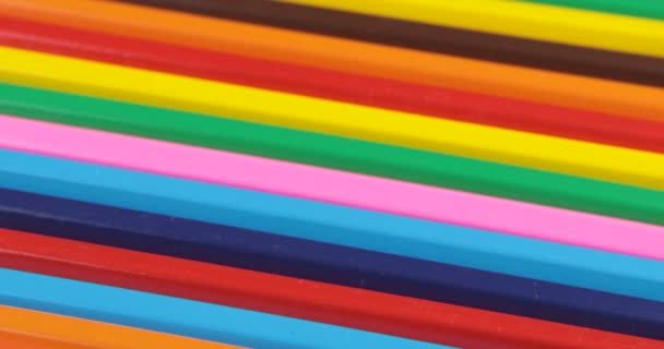 Bright Colored Pencils Rotate Themselves — Stock Video