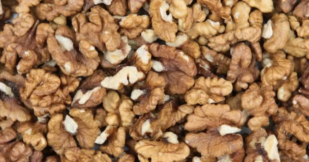 Voedsel Achtergrond Walnut Kernels Draaibaar — Stockvideo