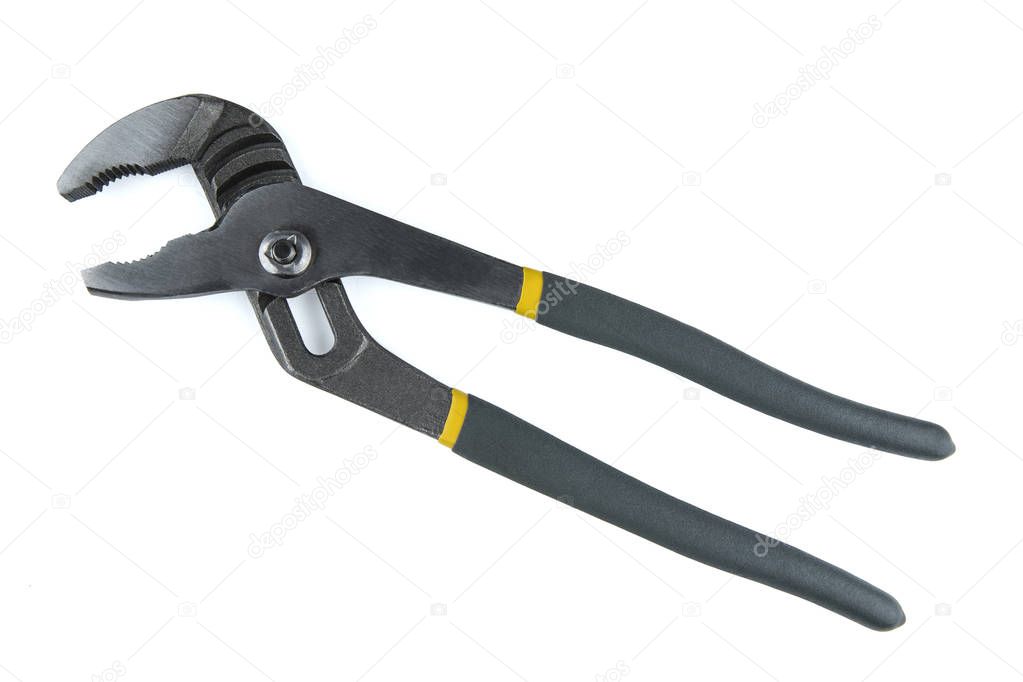 Water pump pliers on white