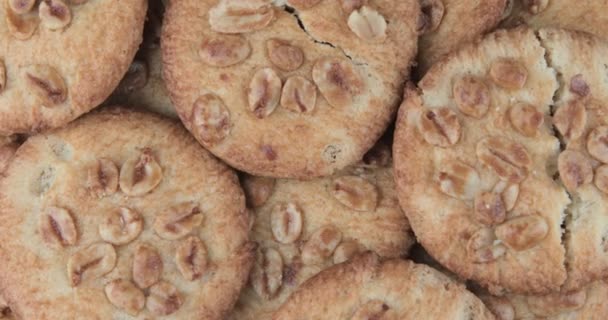 Una Pila Biscotti Sfondo Consistenza Alimentare — Video Stock