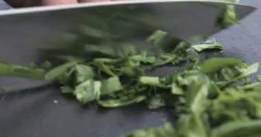 Ispanak doğrayan adamın elleri