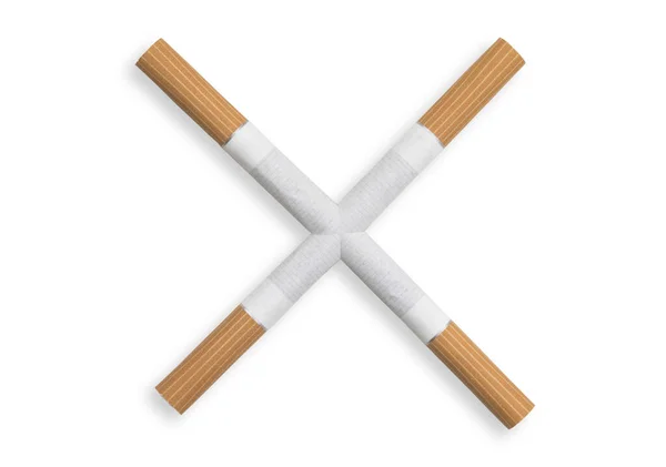 Quit Smoking Concept Close Smoking Cigarettes White — Stock Photo, Image