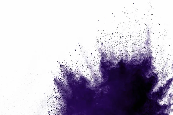Explosión Polvo Púrpura Sobre Fondo Blanco — Foto de Stock