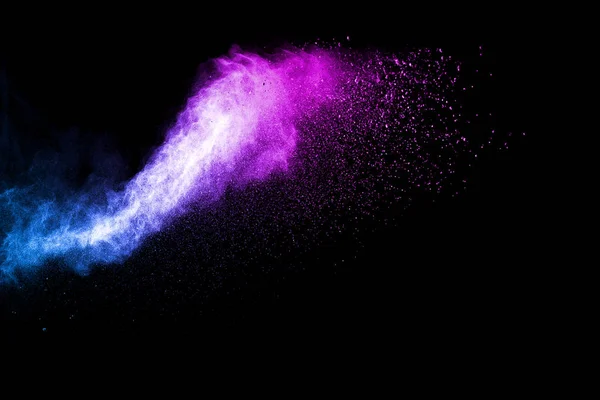 Explosión Polvo Multicolor Sobre Fondo Negro — Foto de Stock