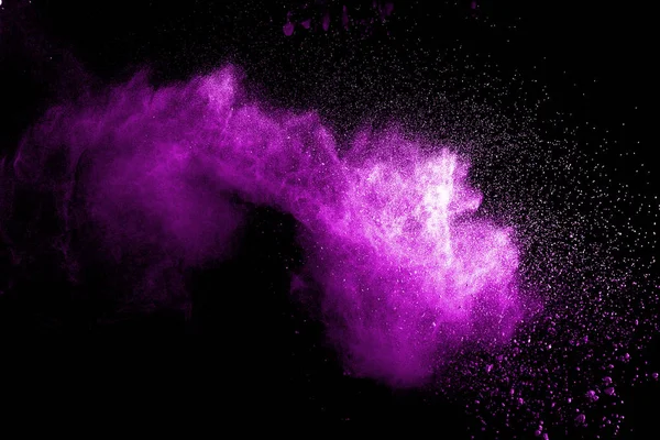 Explosión Polvo Rosa Sobre Fondo Negro — Foto de Stock