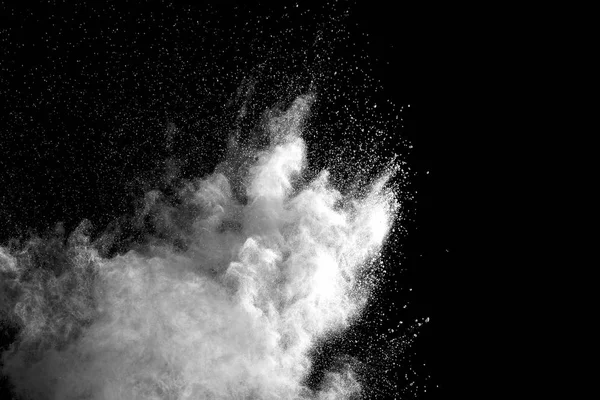 Explosión Polvo Blanco Sobre Fondo Negro — Foto de Stock