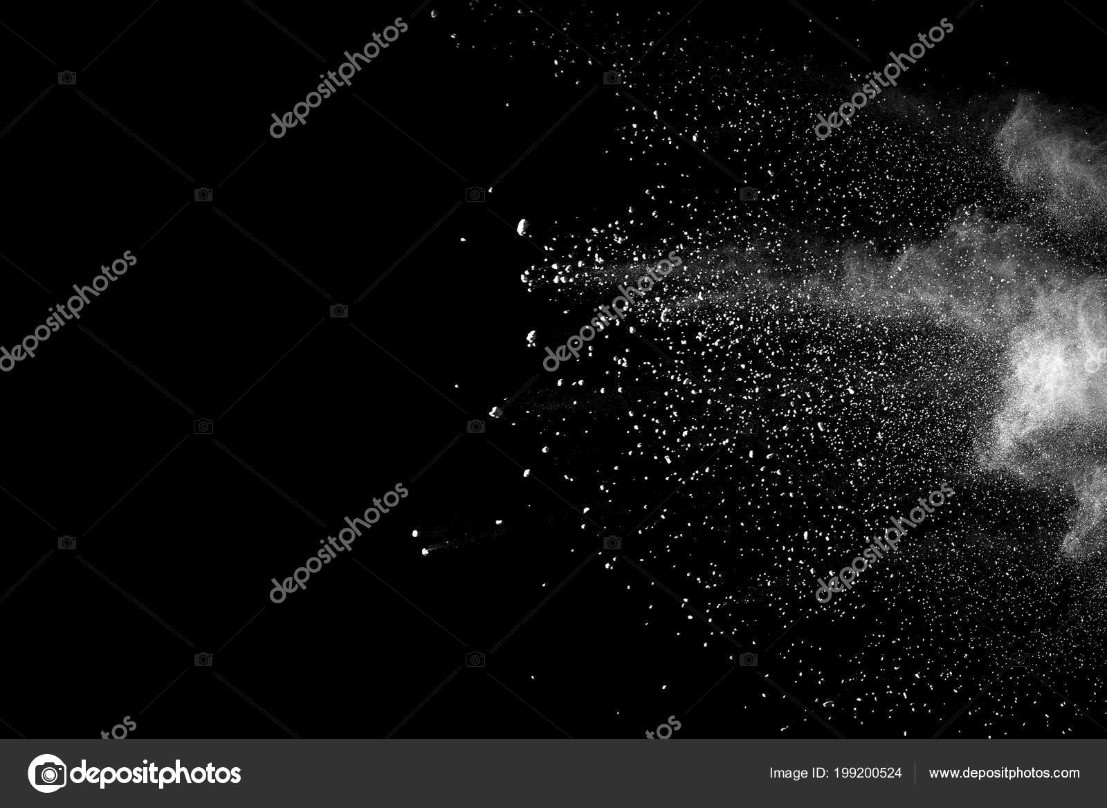 Explosion White Dust Black Background Stock Photo Image By C Udon