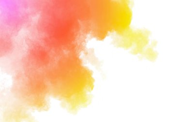 Explosion of multicolored dust on white background. clipart