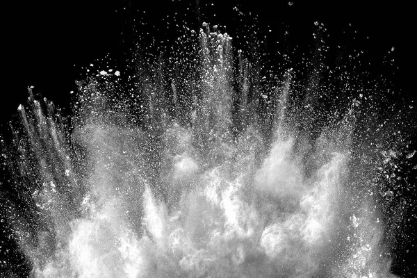 Explosión Polvo Blanco Sobre Fondo Negro —  Fotos de Stock