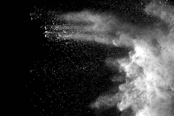 Explosión Polvo Blanco Sobre Fondo Negro — Foto de Stock