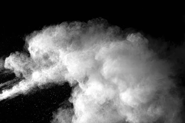 Polvere Esplosiva Bianca Sfondo Nero — Foto Stock