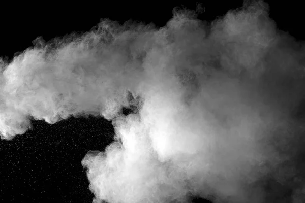 Explosive powder white on black background.