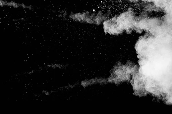 Explosion White Dust Black Background — Stock Photo, Image