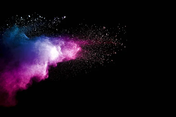 Explosión Polvo Multicolor Sobre Fondo Negro — Foto de Stock